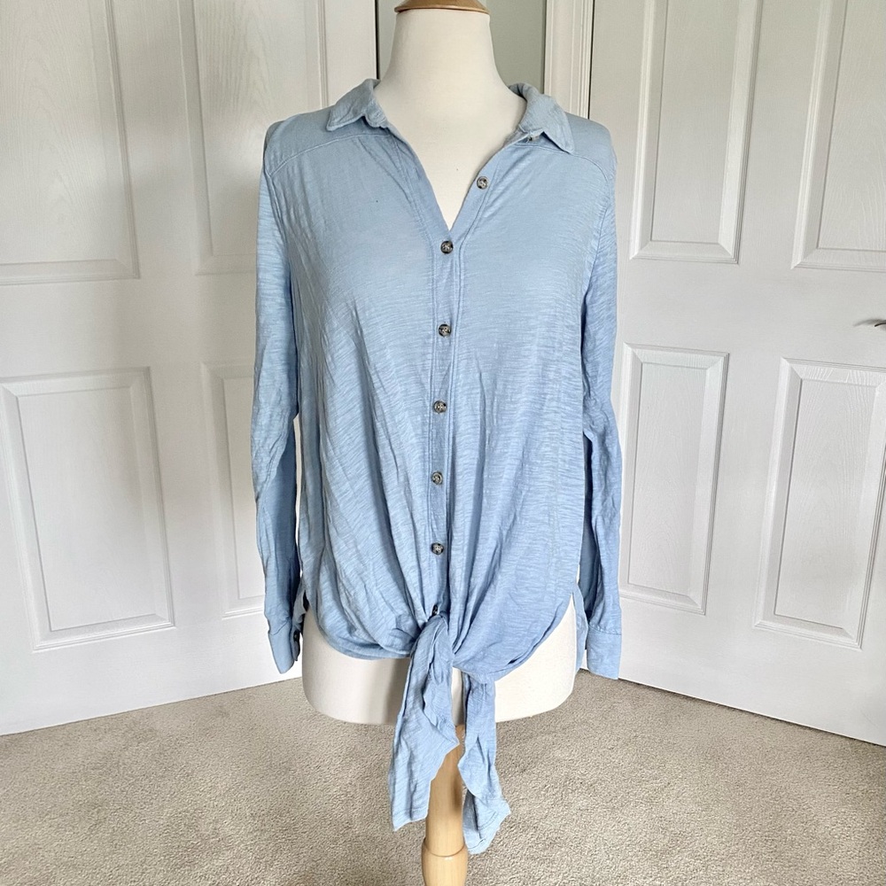 Motherhood Maternity Blue Button Up Top Medium